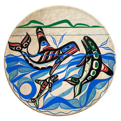 CUSTOM ORDER  Orca Family  Painted Drum
