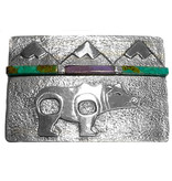 CUSTOM ORDER  Tufa Cast Bear and Mountains Buckle