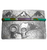 Tufa Cast Bear and Mountains Belt Buckle by Terrence Campbell