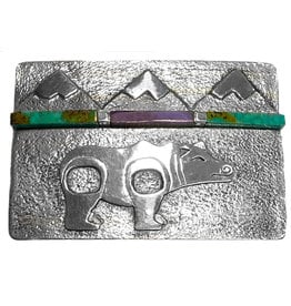SOLD  Tufa Cast Bear and Mountains Buckle