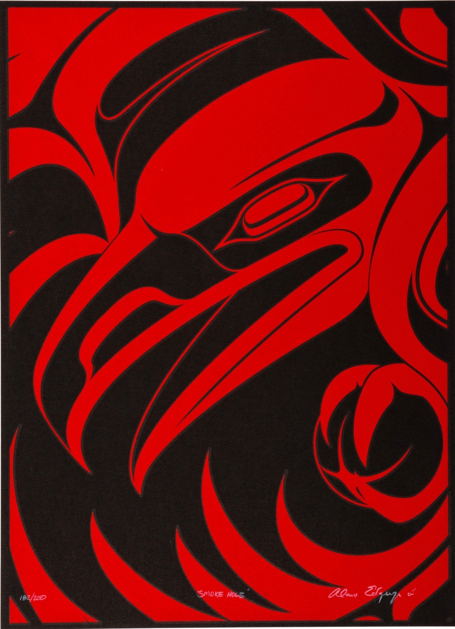 'Smoke Hole' print by Alano Edzerza (Tahltan).