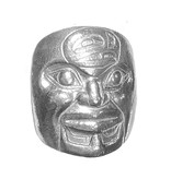 Large Repousse Eagle Warrior Pendant