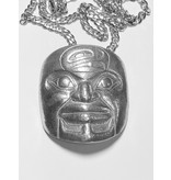 Large Tlingit  Repousse Raven Warrior Pendant