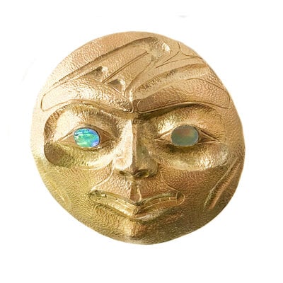 Jay Simeon Haida Repousse Gold Pendant