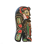 SOLD  Bear and Salmon Plaque