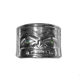 Silver Kwak'waka'wakw Repousse Chilkat Ring - size 8