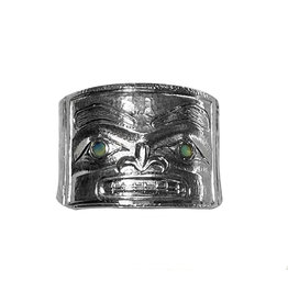 Silver Repousse Chilkat Ring - size 8