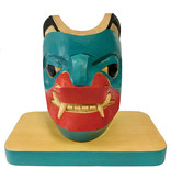 Miniature Tlingit Bear Mask on Stand by Eugene Alfred