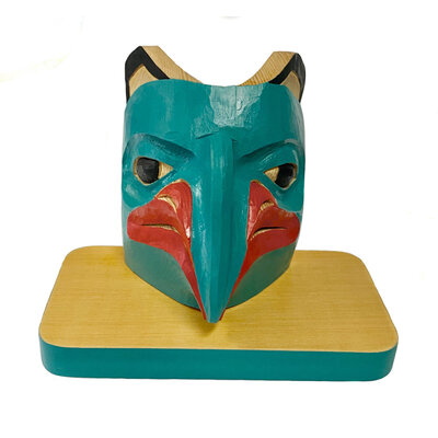 Miniature Tlingit Eagle Mask on Stand