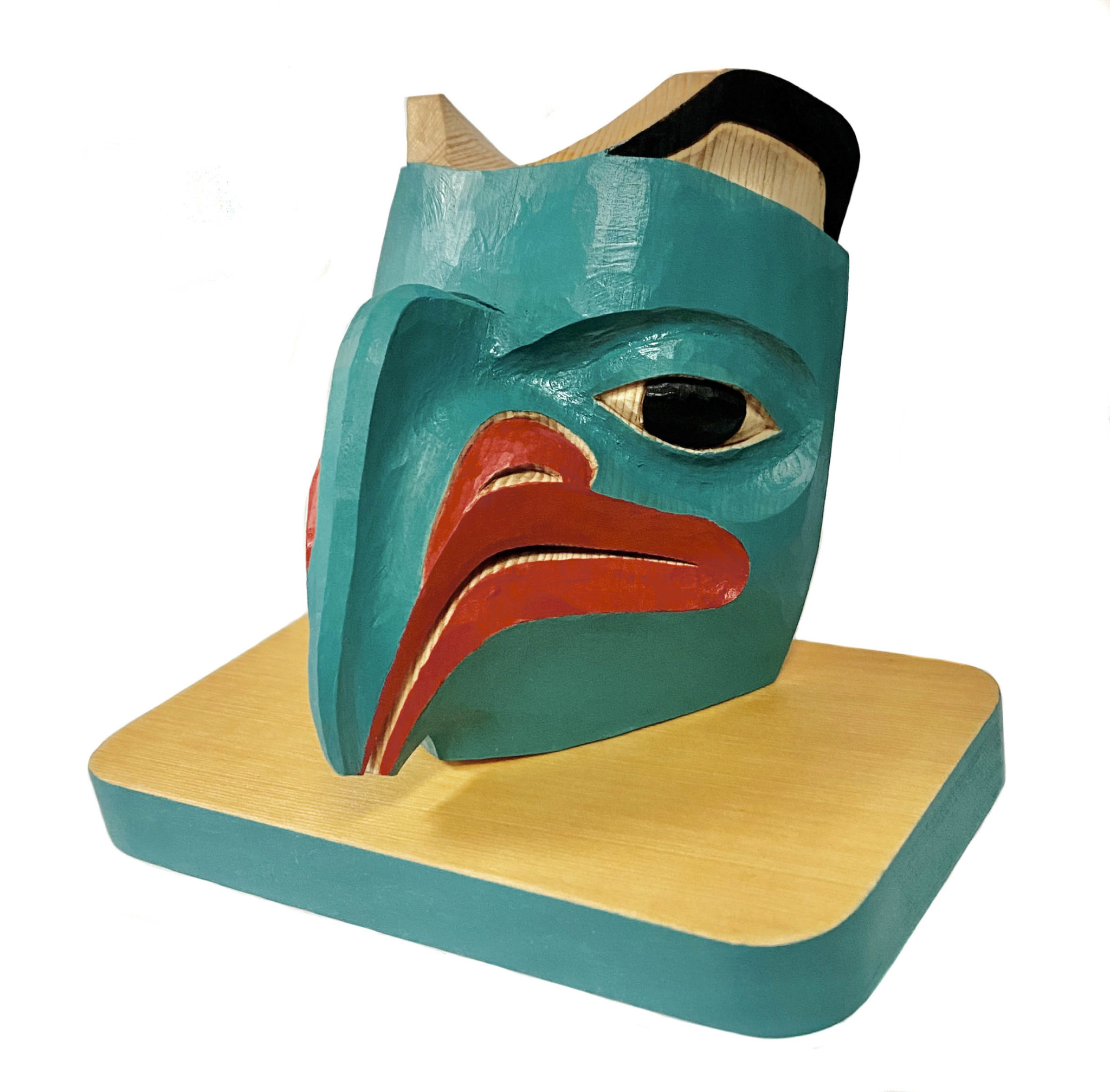 Miniature Tlingit Eagle Mask on Stand