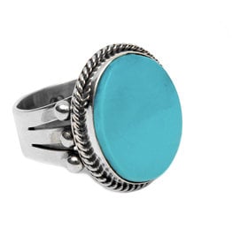 Natural Castle Dome Turquoise Ring size 8