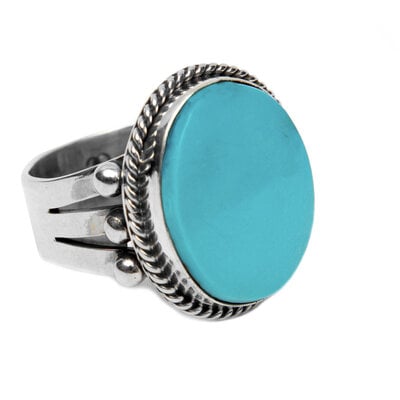 Natural Castle Dome Turquoise Ring size 8