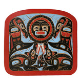 SOLD  Raven with Sun and Wolf Family Panel