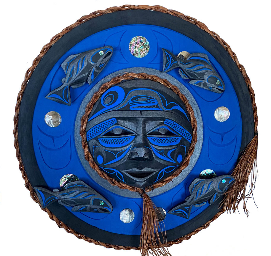CUSTOM ORDER  Salmon Moon Mask (Nu-chah-nulth)