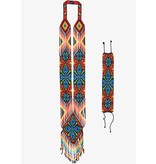 Huichol Beaded Necklace and Bracelet Set Peyote Cactus Design