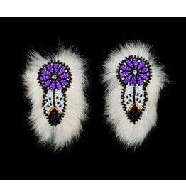 Beaded Barrettes Pairs with Rabbit Fur.