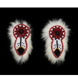 Beaded Barrettes Pairs with Rabbit Fur.