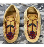 Moosehide Moccasins with Beaded Flower - size L5-6