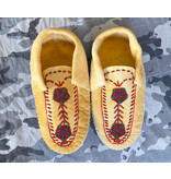 Native Tanned Moccasins with Beadwork- size L5