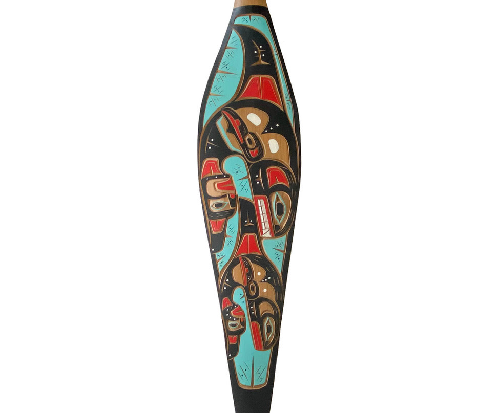 SOLD  Thunderbird and Orca Mother and Child Paddle