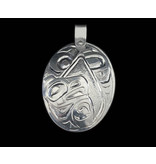 Silver Oval Gitxsan Eagle Pendant