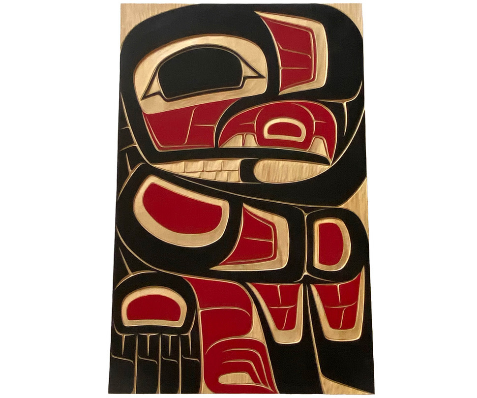 SOLD  Indigenous Art Carved Eagle Panel