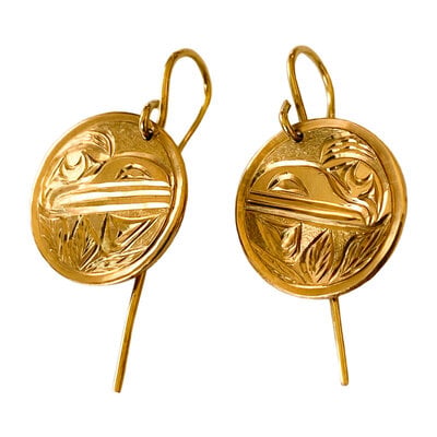 CUSTOM ORDER  Richie Baker Gold Raven Coin Earrings