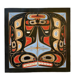 30" by 30" Kwak'waka'wakw Split Orca Panel