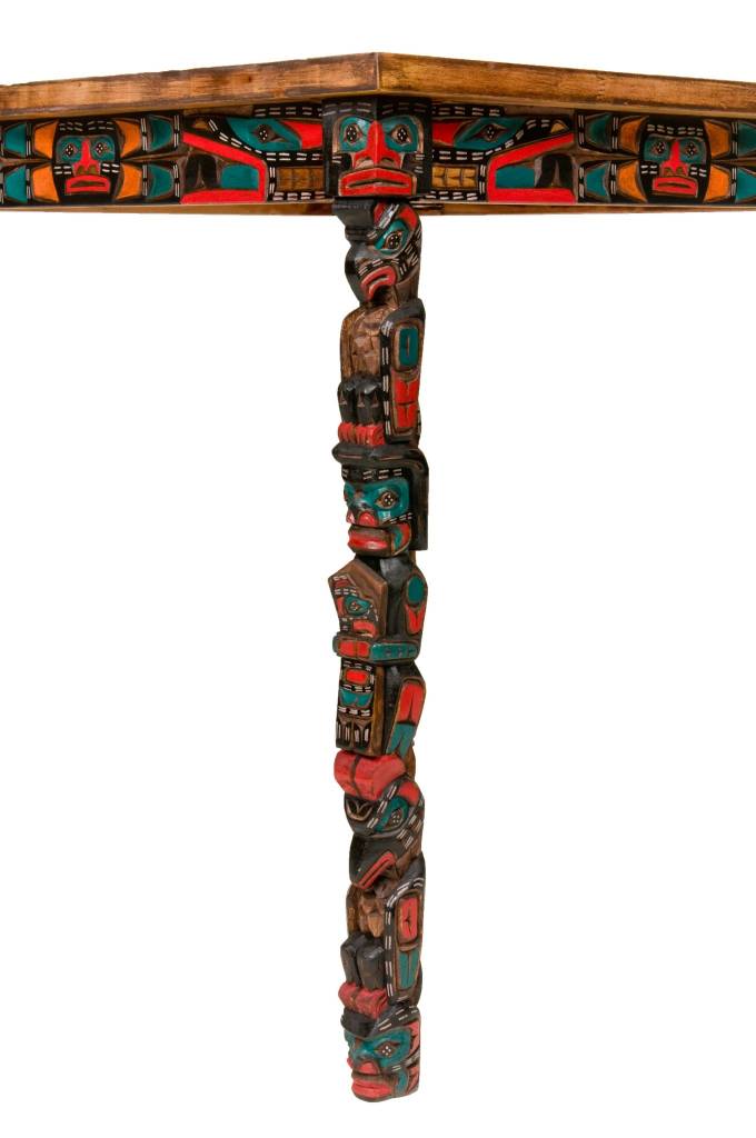SOLD  Sun Table with Totem Pole Legs