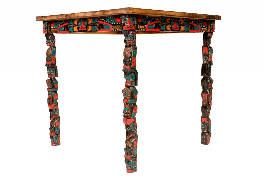 SOLD  Sun Table with Totem Pole Legs