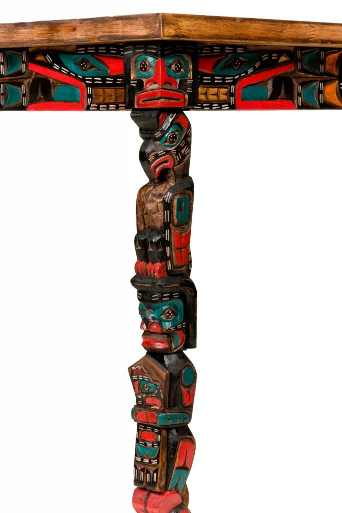 SOLD  Sun Table with Totem Pole Legs