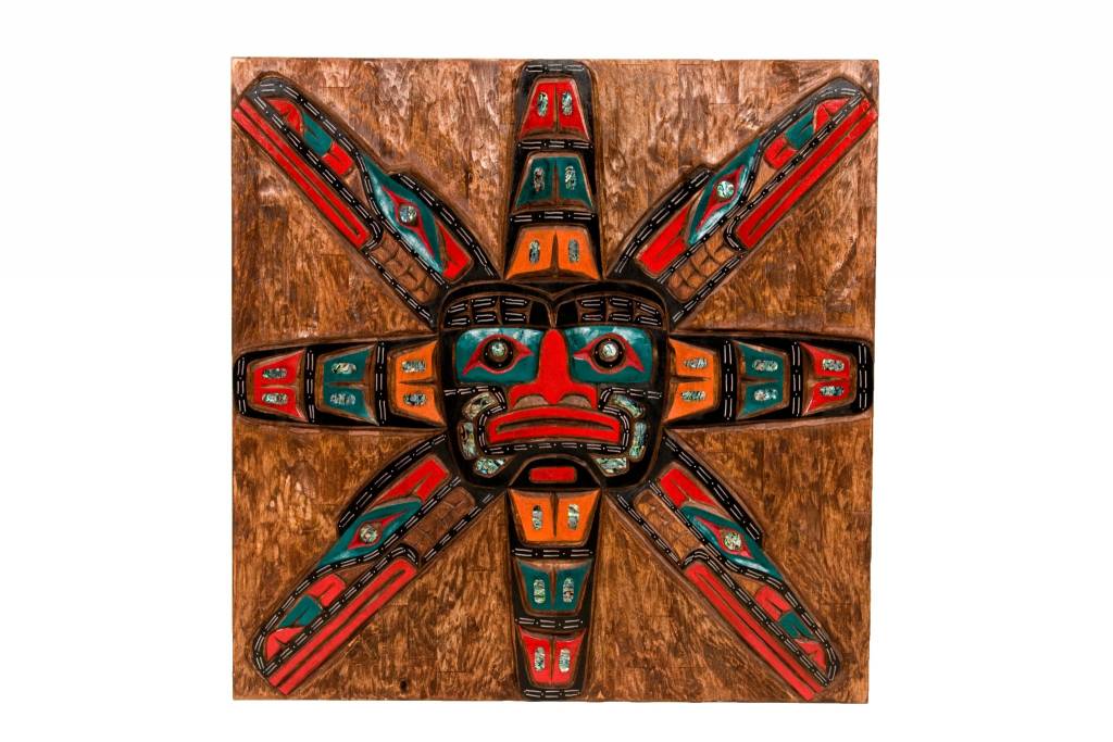 SOLD  Sun Table with Totem Pole Legs