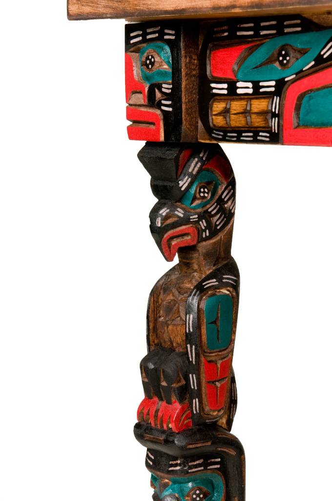 SOLD  Sun Table with Totem Pole Legs
