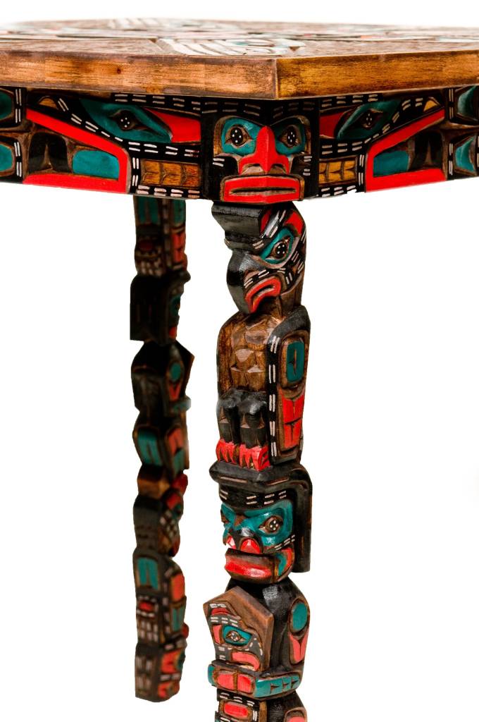SOLD  Sun Table with Totem Pole Legs