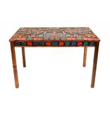 CUSTOM ORDER  Wooden Table with Thunderbird Carved on Top