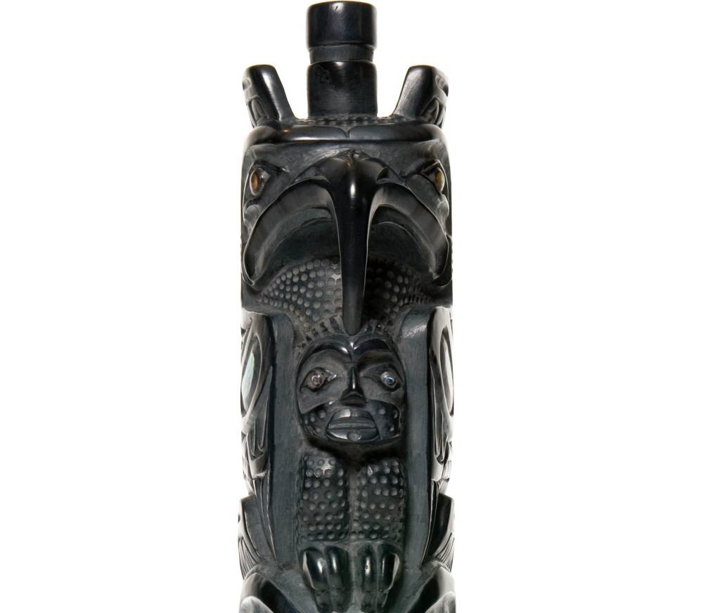 SOLD  Haida Argillite Model House Post