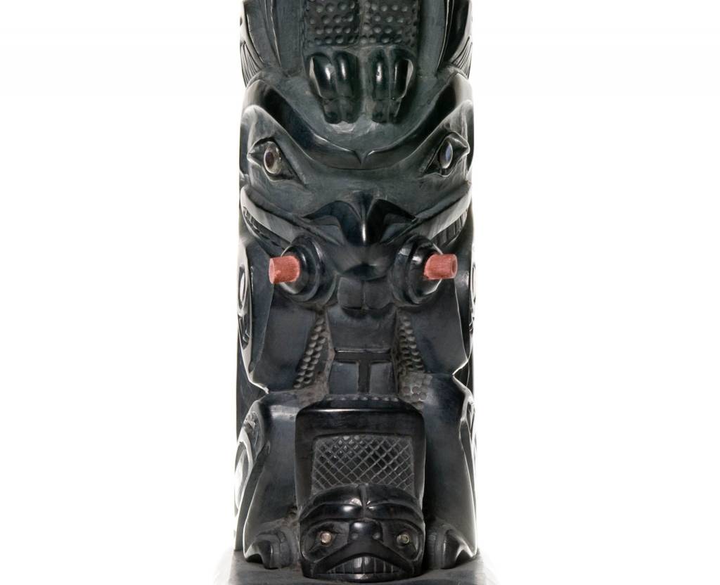 SOLD  Haida Argillite Model House Post