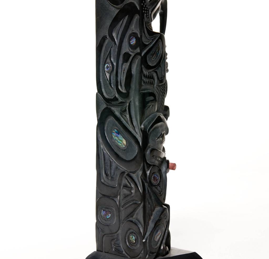 SOLD  Haida Argillite Model House Post