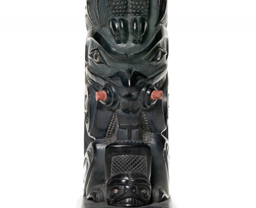 SOLD  Haida Argillite Model House Post
