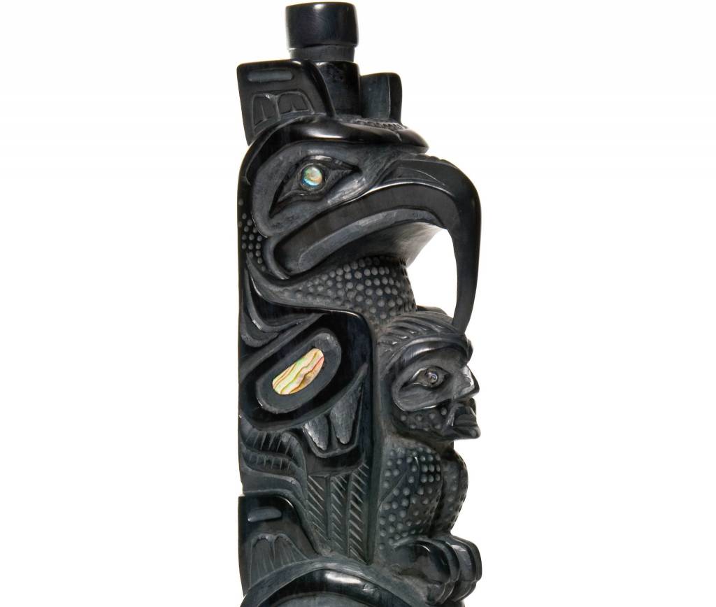 SOLD  Haida Argillite Model House Post