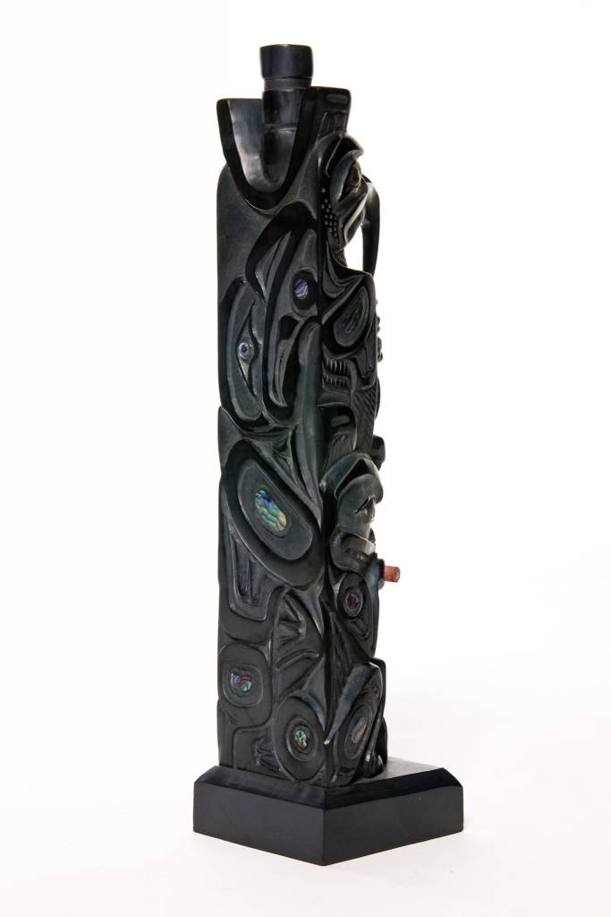 SOLD  Haida Argillite Model House Post