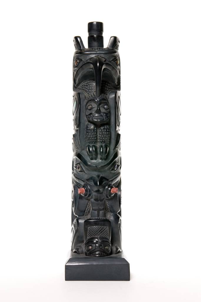 SOLD  Haida Argillite Model House Post