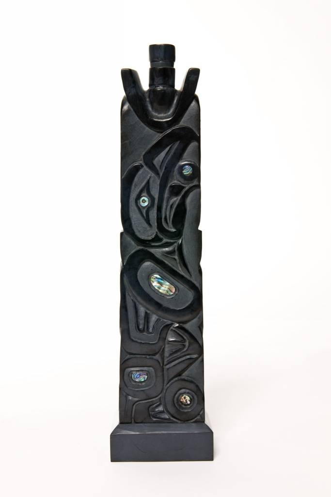 SOLD  Haida Argillite Model House Post