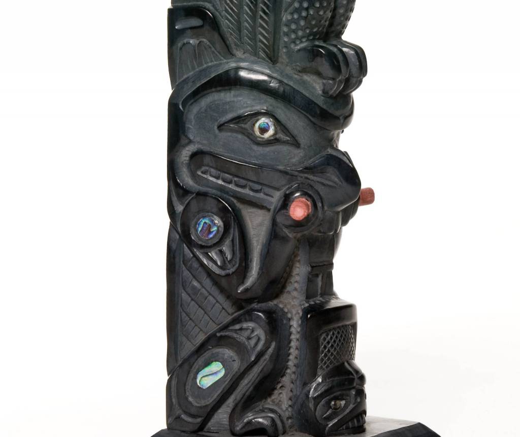SOLD  Haida Argillite Model House Post