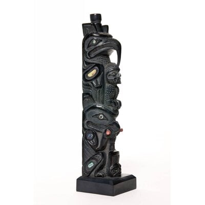 CUSTOM ORDER  Haida Argillite Model House Post