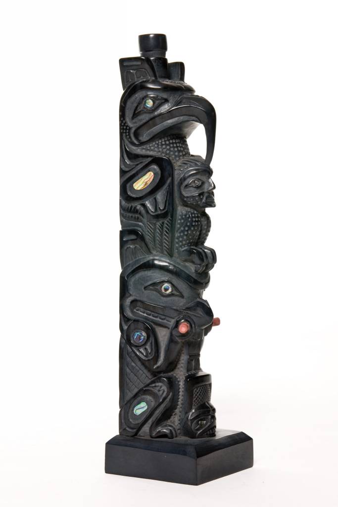 SOLD  Haida Argillite Model House Post