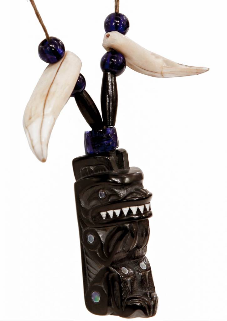 Haida Argillite Bear Necklace by Lionel Samuels
