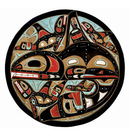 CUSTOM ORDER  3' Round Kwak'waka'wakw Orca Pod Panel