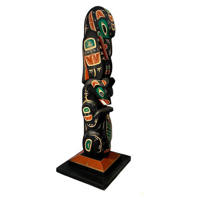CUSTOM ORDER   Raven / Bear with Salmon Totem Pole