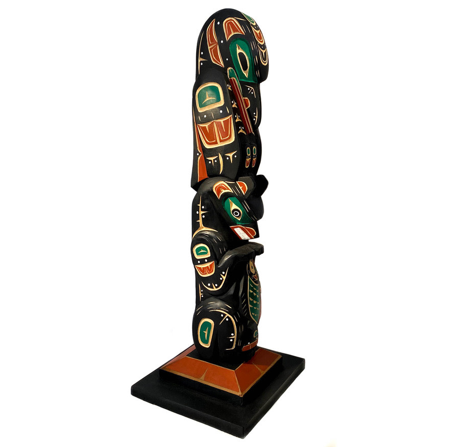 CUSTOM ORDER  Raven / Bear with Salmon Totem Pole